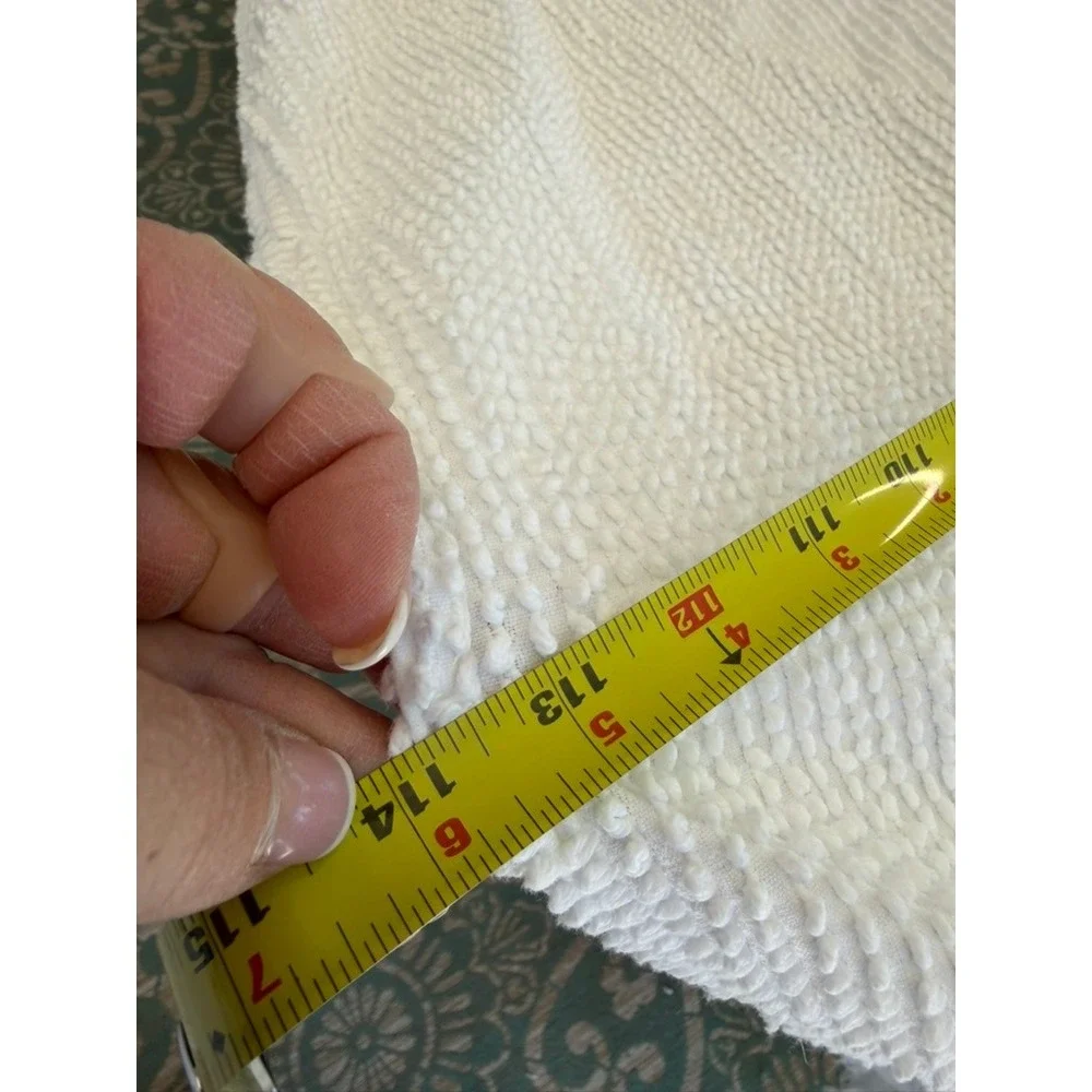 VTG!  Morgan Jones White Chenille Hobnail Floral‎ Bedspread Fringe Queen READ!!
